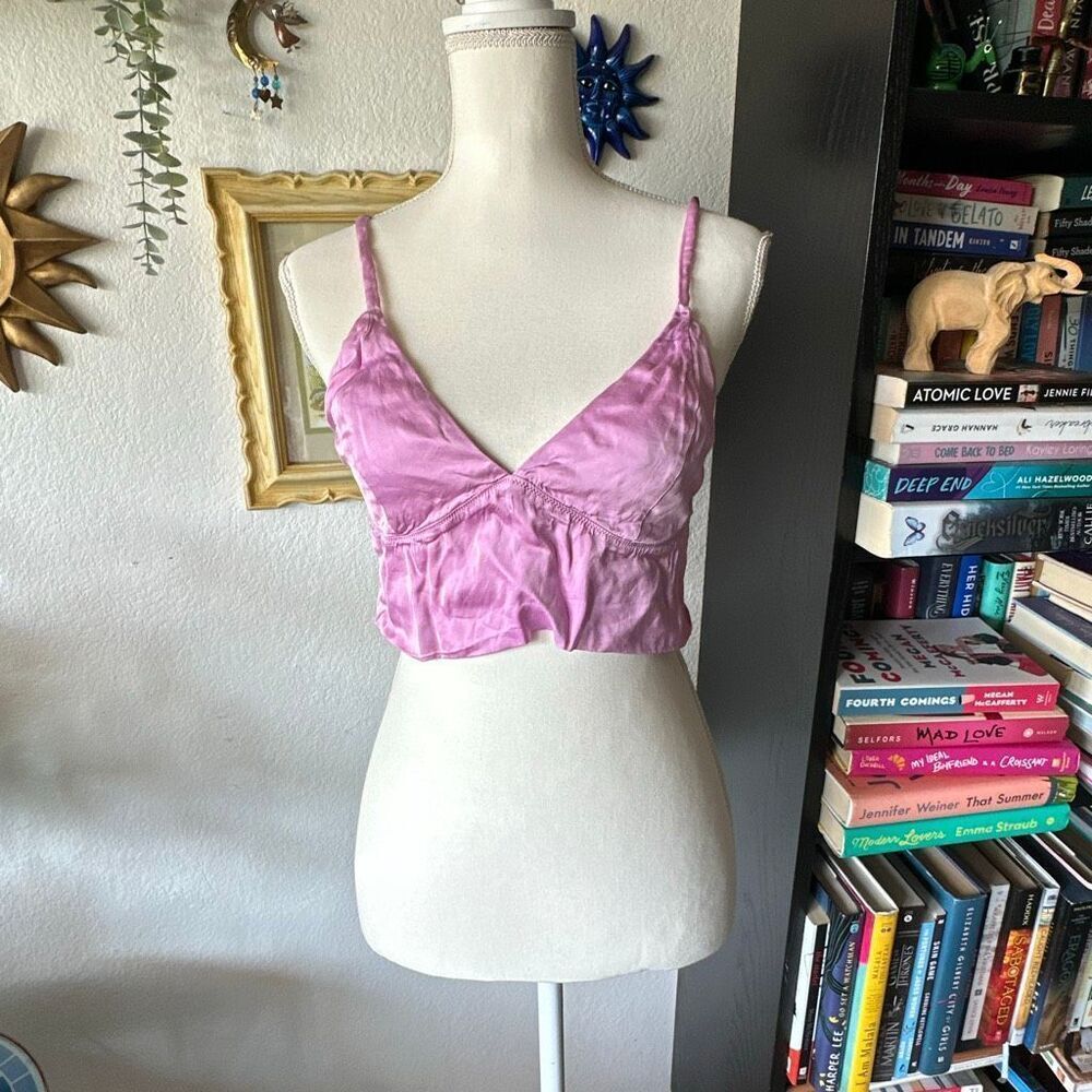Aerie Size Large Pink Satin Bra top